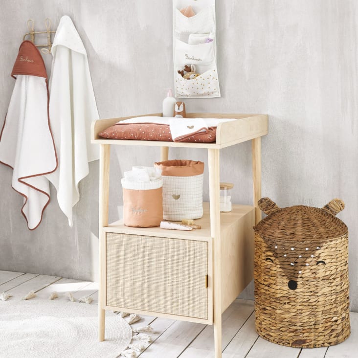 Maisons Du Monde NINO - Cesta Infantil Con Ciervo De Fibra Vegetal Marrón