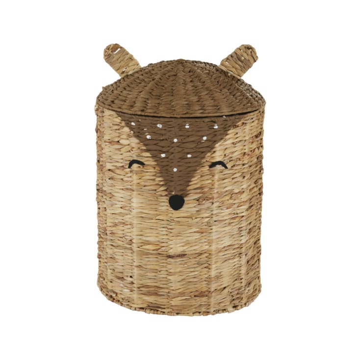 Maisons du Monde NINO - Cesta infantil con ciervo de fibra vegetal marrón