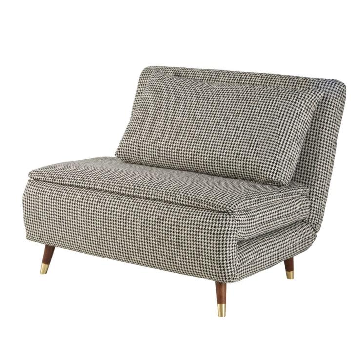Maisons Du Monde Nio - Sofá Cama De 1 Plaza Con Estampado De Pata De Gallo