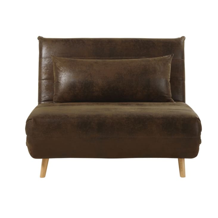 Maisons Du Monde Nio - Sofá Cama De 1 Plaza De Ante Marrón