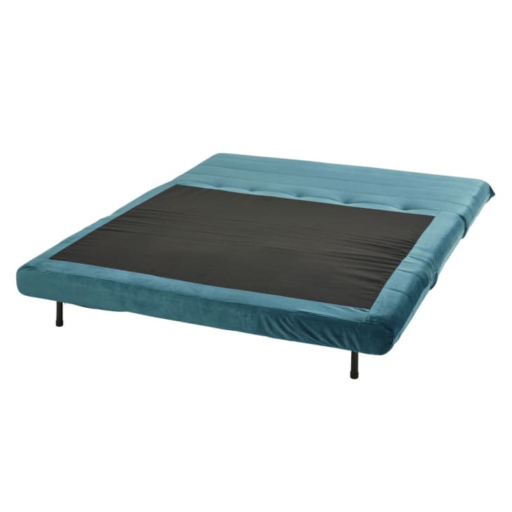 Maisons Du Monde Nio - Sofá Cama De 2 Plazas De Terciopelo Azul Petróleo