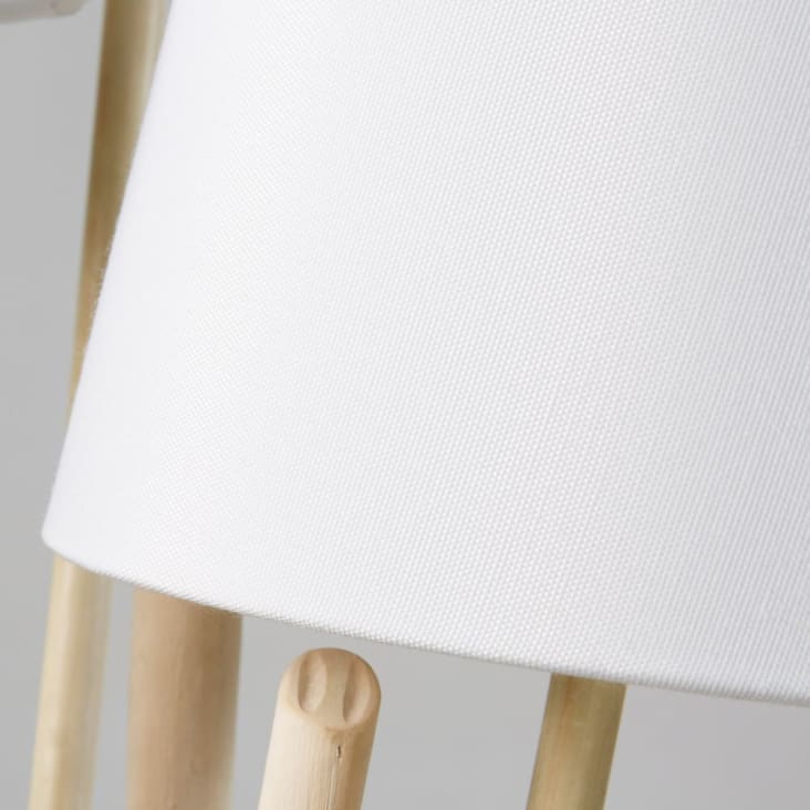 Maisons Du Monde NIRVANA - Lámpara De Pie De Madera De Deriva Con Pantalla Blanca Alt.159