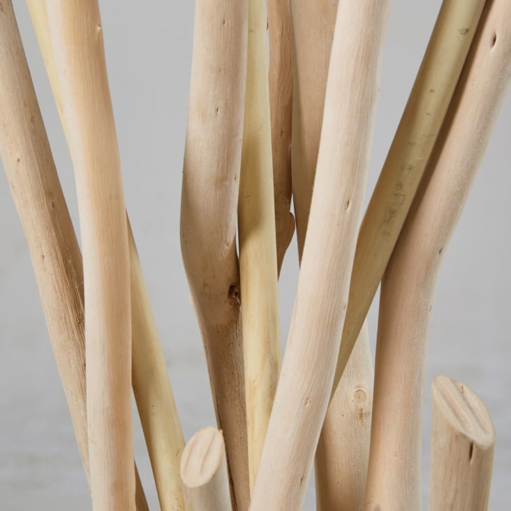 Maisons Du Monde NIRVANA - Lámpara De Pie De Madera De Deriva Con Pantalla Blanca Alt.159