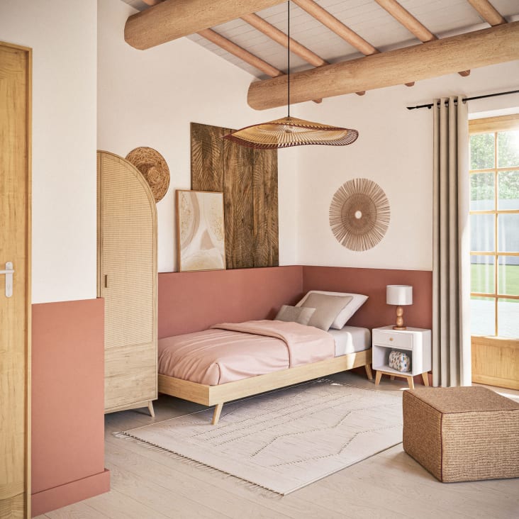 Maisons Du Monde Noa - Cubrecama Infantil De Algodón Orgánico Rosa 140 X 200 Cm