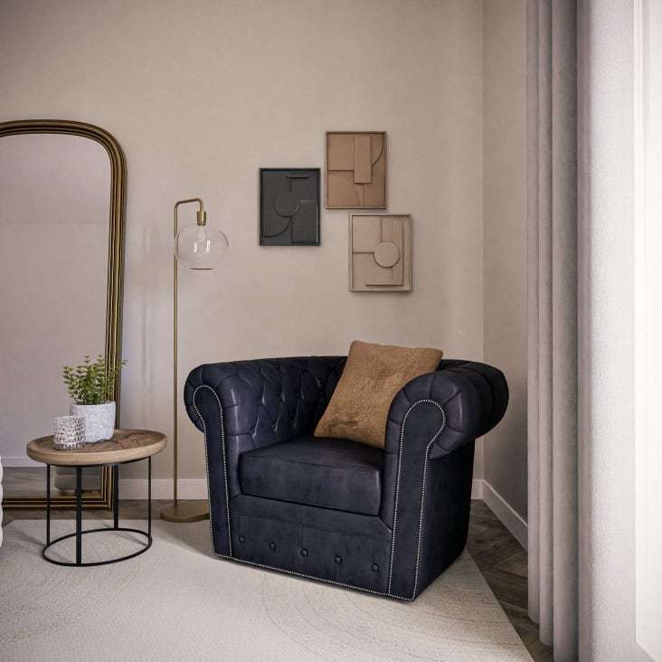 Maisons Du Monde NORAH - Cuadros En Negro Beige Y Crudo (x3) 32 X 40 Cm