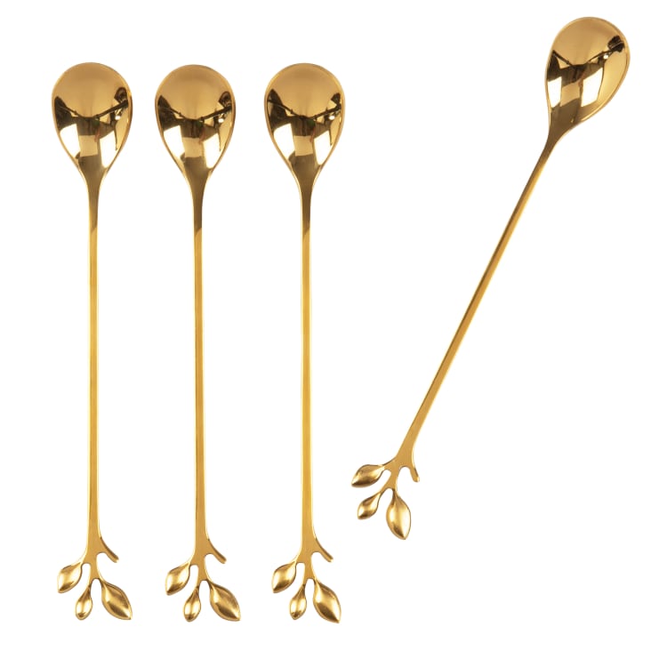 Maisons Du Monde Norfolk - Juego De 4 Cucharas De Acero Inoxidable Dorado