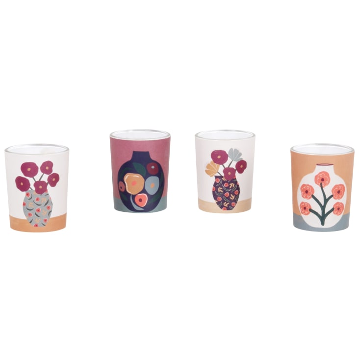 Maisons Du Monde Norfolk - Set De 4 Velas Perfumadas Violeta Blanco Y Naranja