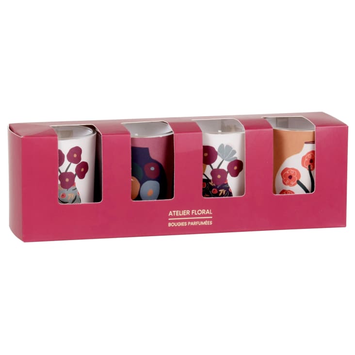 Maisons du Monde Norfolk - Set de 4 velas perfumadas violeta blanco y naranja