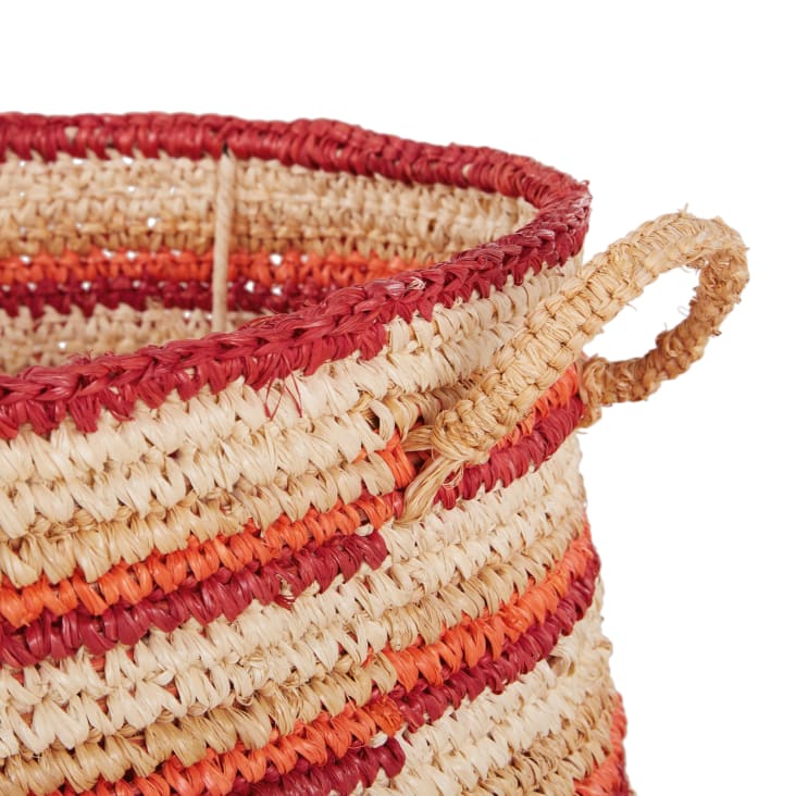 Maisons Du Monde Nouka - Cesta De Sisal Coral Naranja Y Beige