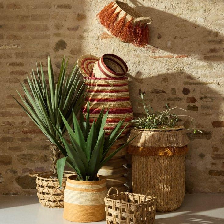 Maisons Du Monde Nouka - Cesta De Sisal Coral Naranja Y Beige