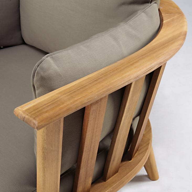 Maisons Du Monde Noumea - Sillón De Jardín De Acacia Maciza Y Cojines Marrones