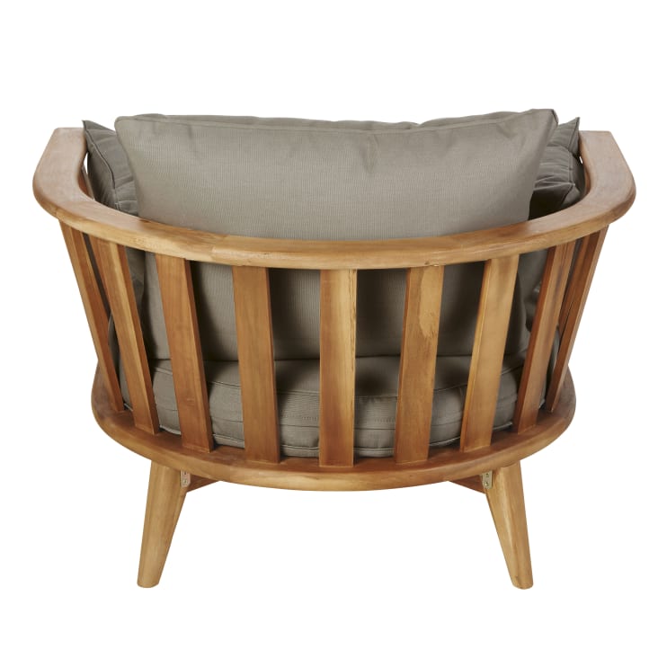 Maisons Du Monde Noumea - Sillón De Jardín De Acacia Maciza Y Cojines Marrones