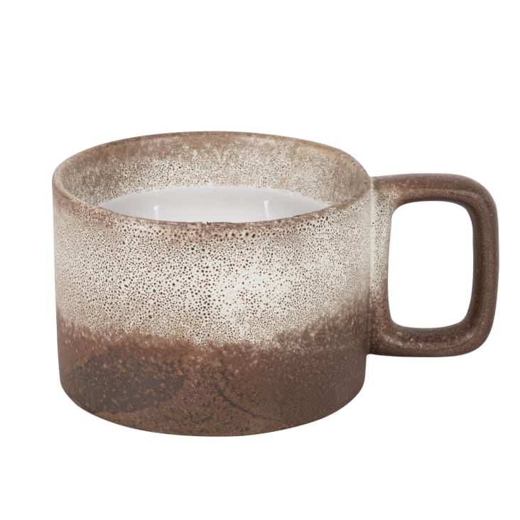 Maisons du Monde Oban - Vela taza perfumada de porcelana marrón y gris
