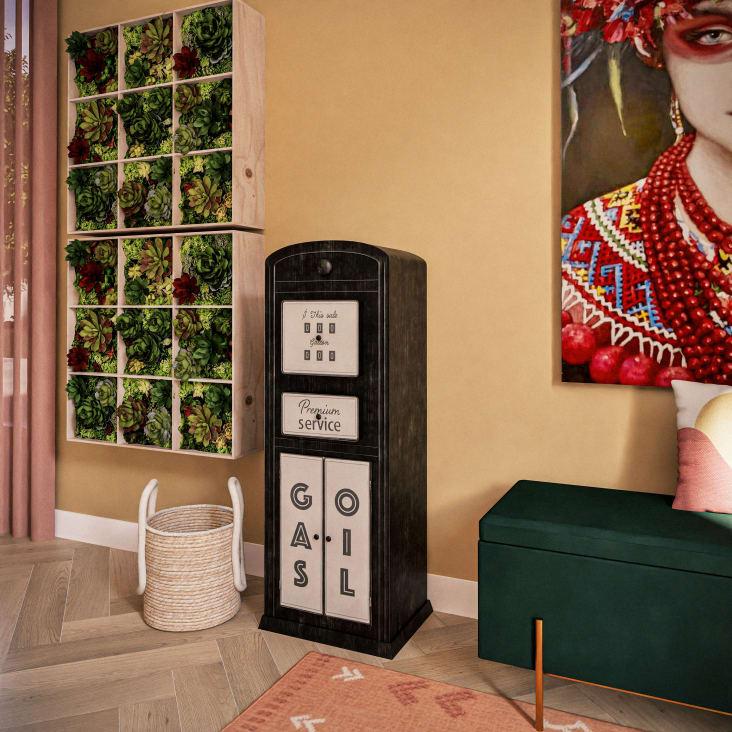 Maisons Du Monde OHIO - Mueble De Almacenaje Surtidor De Metal Negro Y Blanco