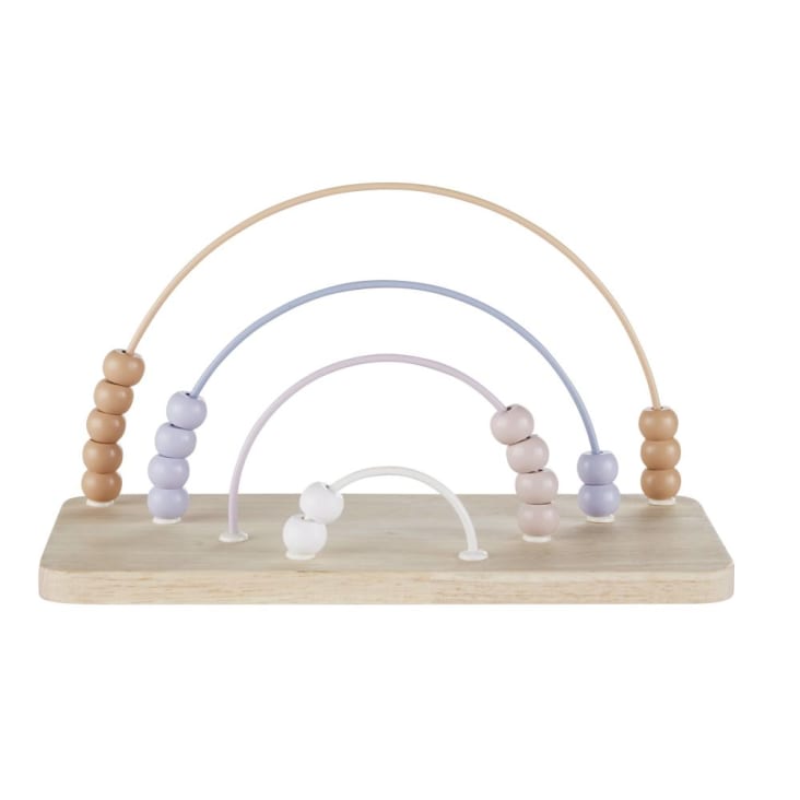 Maisons du Monde OIA - Ábaco arcoíris en rosa azul blanco y beige
