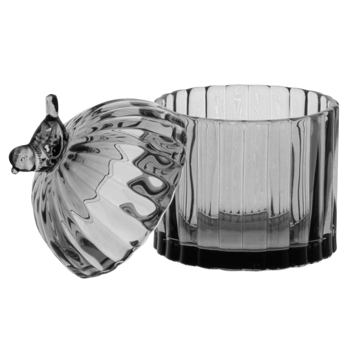 Maisons Du Monde Oiseau - Bombonera Con Campana Y Pájaro De Cristal Gris Alt. 12 Cm