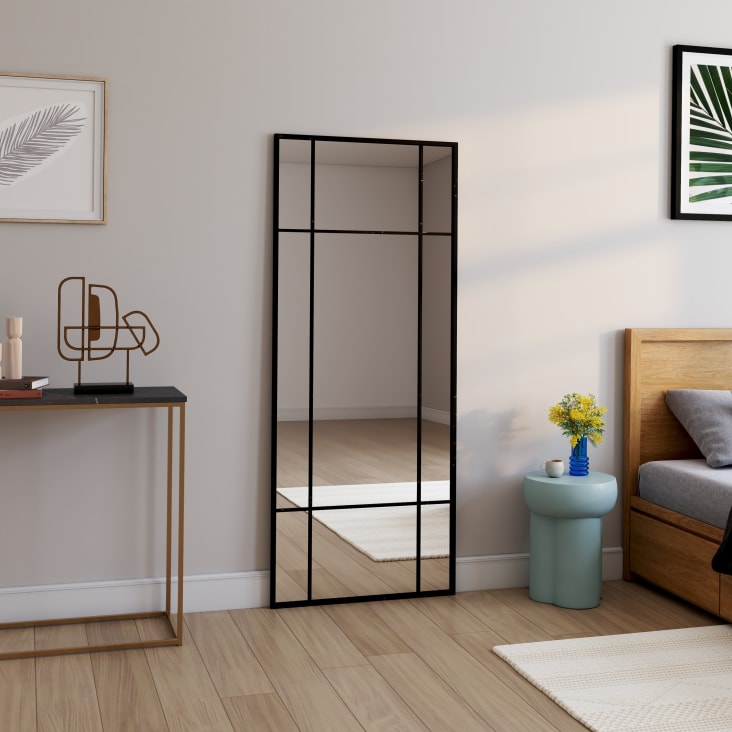 Maisons Du Monde OKLAHOMA - Espejo Grande De Metal Negro 70 X 170