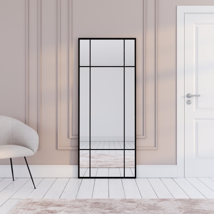 Maisons Du Monde OKLAHOMA - Espejo Grande De Metal Negro 70 X 170