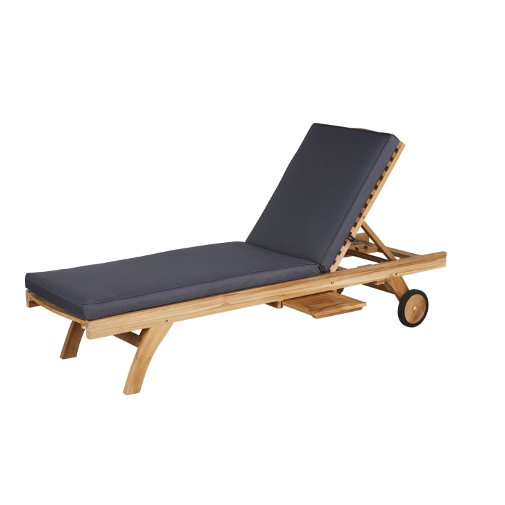 Maisons Du Monde Oleron - Colchón De Tumbona De Poliéster Reciclado Gris Antracita