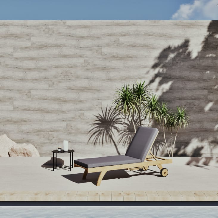 Maisons Du Monde Oleron - Colchón De Tumbona De Poliéster Reciclado Gris Antracita