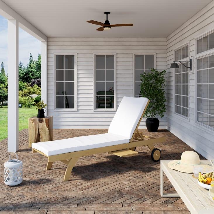 Maisons Du Monde Oleron - Tumbona Con Ruedas De Madera De Teca Maciza