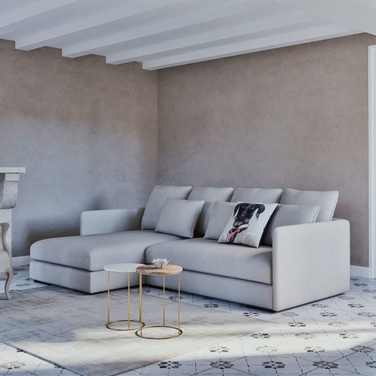 Maisons Du Monde Olga - Mesa Auxiliar De Madera De Mango Y Metal Dorado