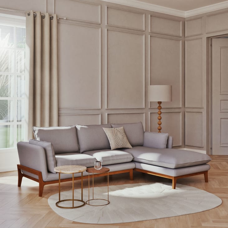 Maisons Du Monde Olga - Mesa Auxiliar De Madera De Mango Y Metal Dorado