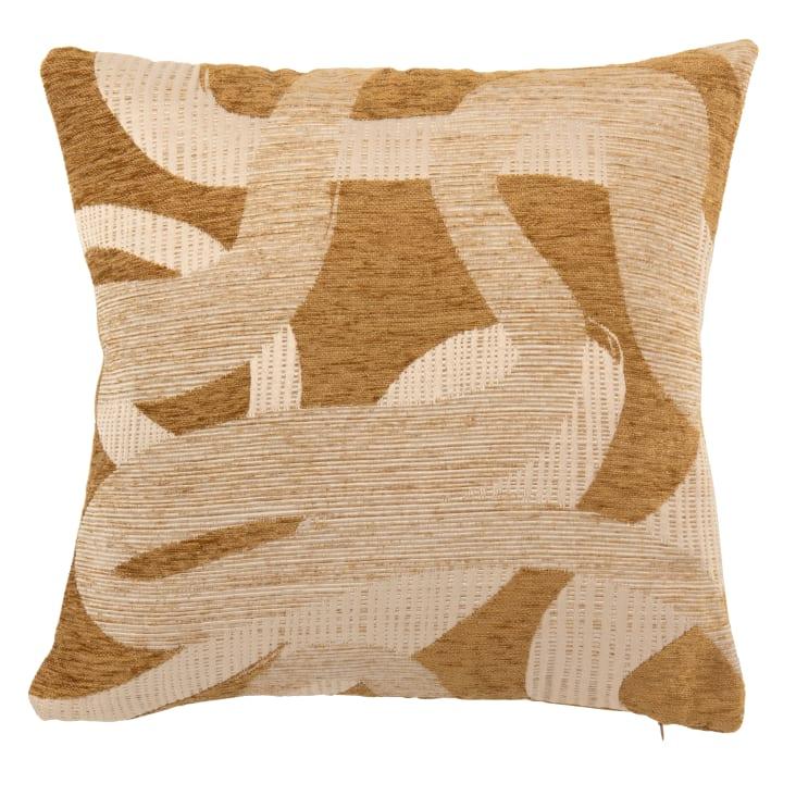 Maisons du Monde Oliver - Funda de cojín en tejido jacquard ocre amarillo de 40x40 cm