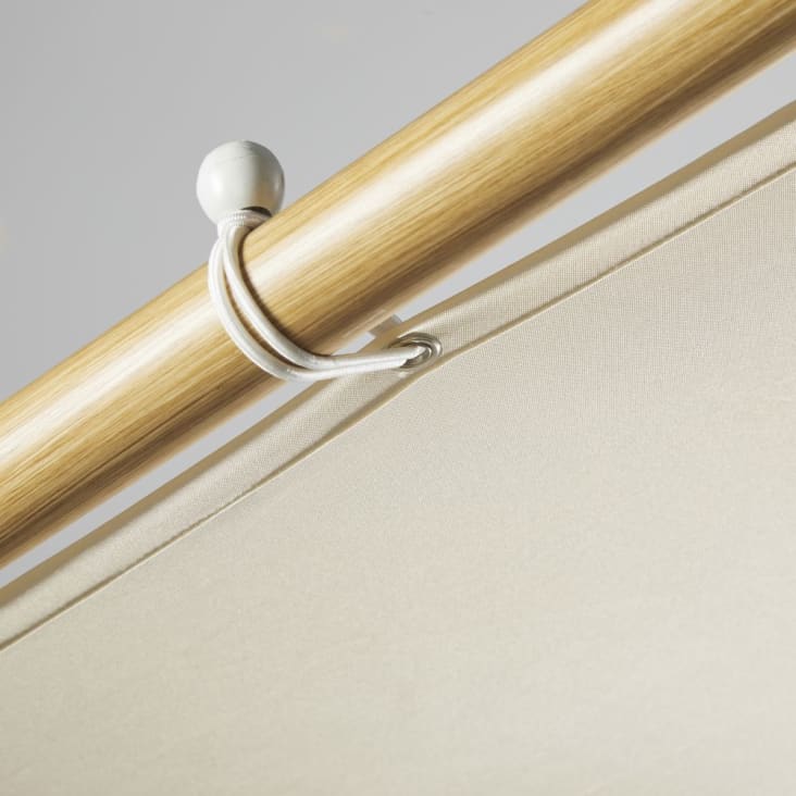 Maisons Du Monde Ombre - Cenador Para Jardín De Metal Efecto Madera Y Tela Color Crudo