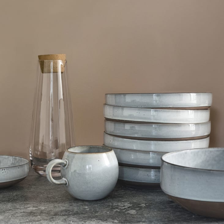 Maisons Du Monde ONGAKU - Lote De 2 - Taza De Cerámica Azul Grisácea