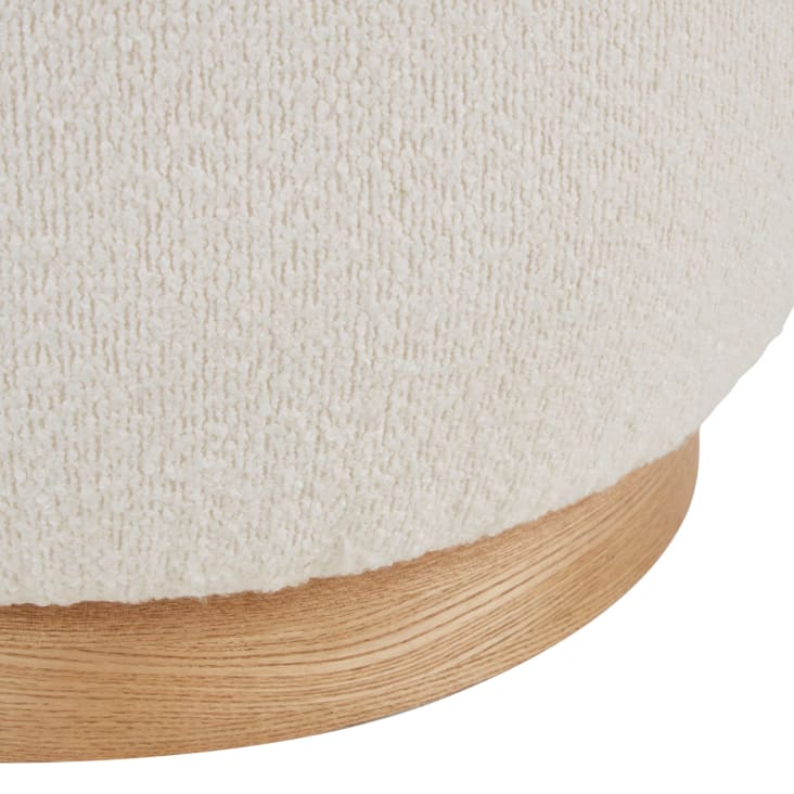 Maisons Du Monde Orlli - Puf Tapizado En Tejido Rizado Color Crudo