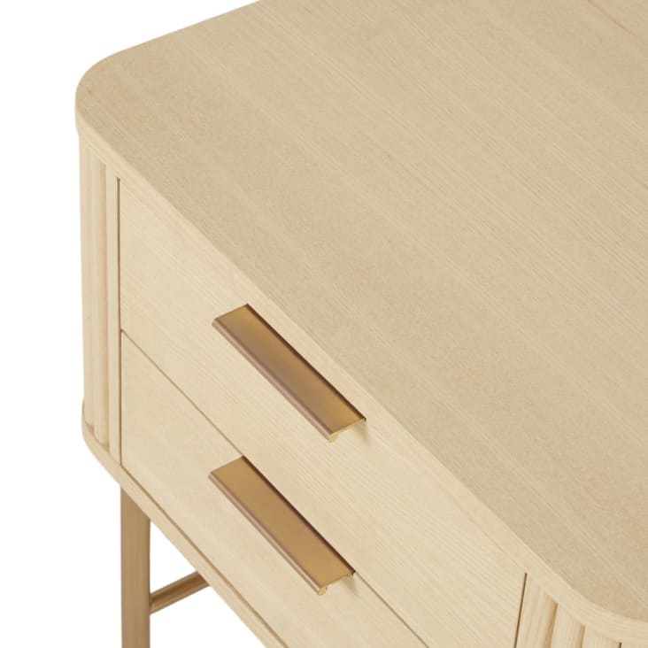 Maisons Du Monde Ormond - Mesita De Noche Con 2 Cajones En Metal Color Latón