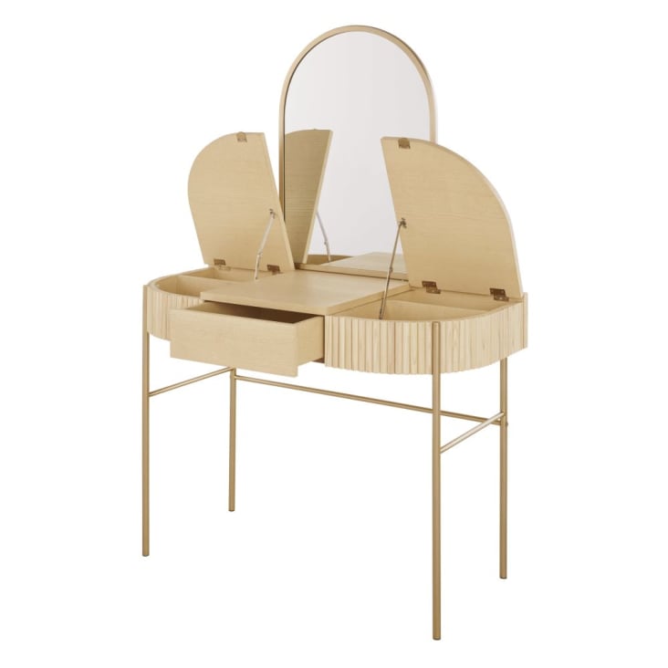 Maisons Du Monde Ormond - Tocador Con 2 Puertas Trampilla Y 1 Cajón En Metal En Color Latón