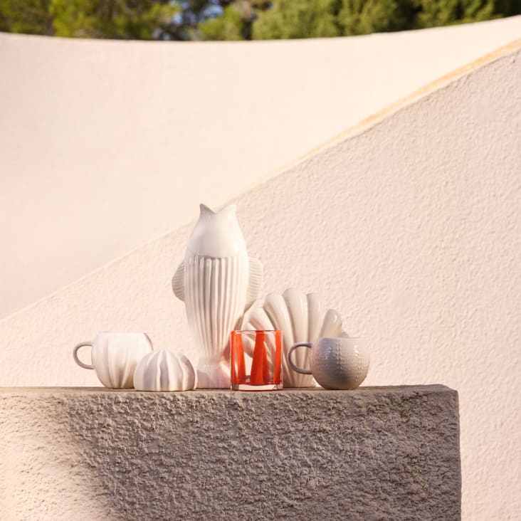 Maisons Du Monde Orphie - Jarra Con Forma De Pez De Gres Blanco 0 8L