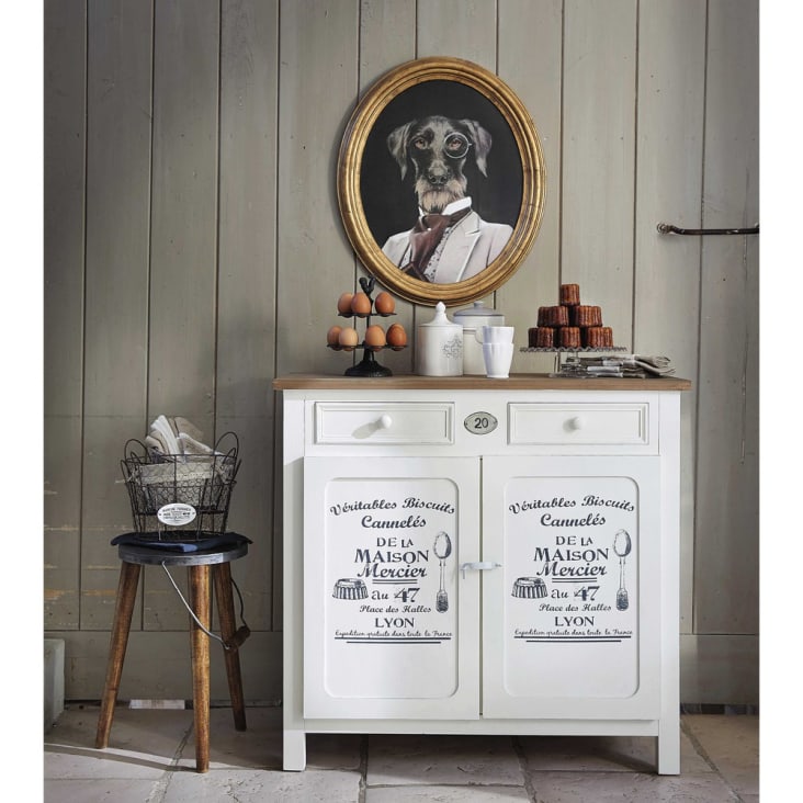 Maisons Du Monde Oscar - Cuadro Ovalado De Perro 53x64