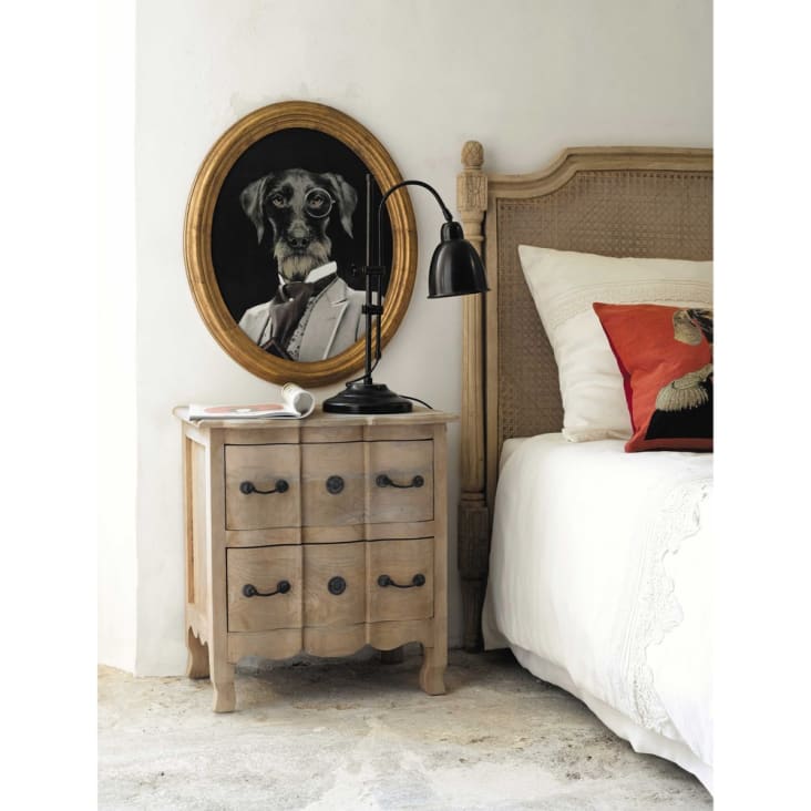 Maisons Du Monde Oscar - Cuadro Ovalado De Perro 53x64