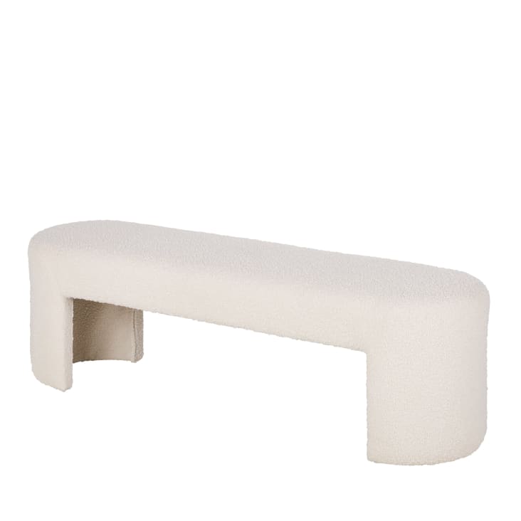 Maisons Du Monde Oscary - Banco Pie De Cama De Tela De Rizo Beige