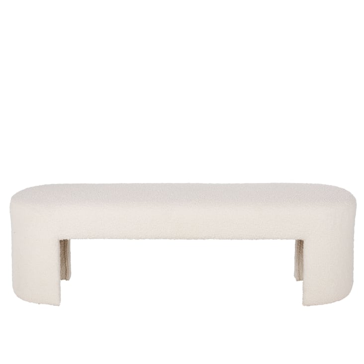 Maisons du Monde Oscary - Banco pie de cama de tela de rizo beige