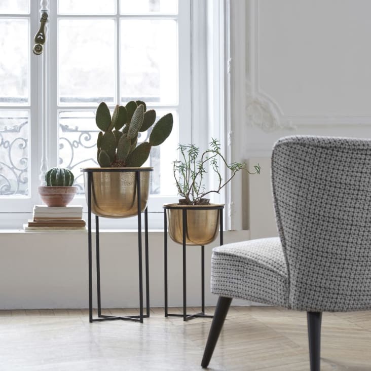 Maisons Du Monde OTIS - Maceteros De Metal Dorado Alt. 62 (x2)