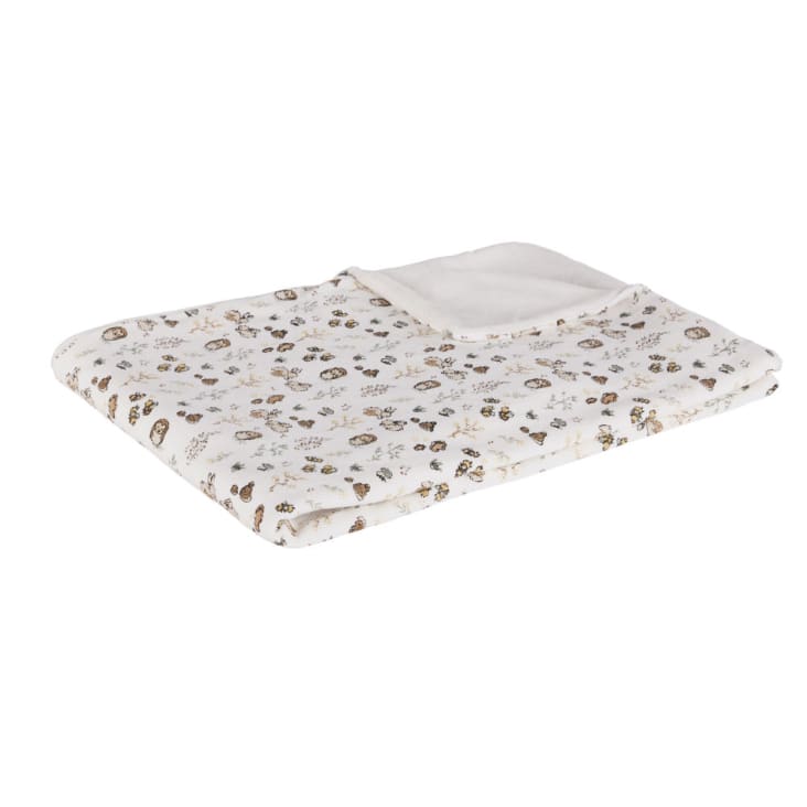 Maisons du Monde OULANKA - Manta de bebé de gasa de algodón ecológico multicolor con estampado de bosque 75x100