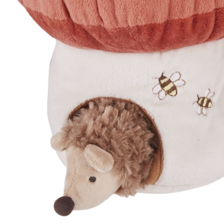 Maisons Du Monde OULANKA - Peluche De Seta Y Erizo En Blanco Rojo Y Marrón
