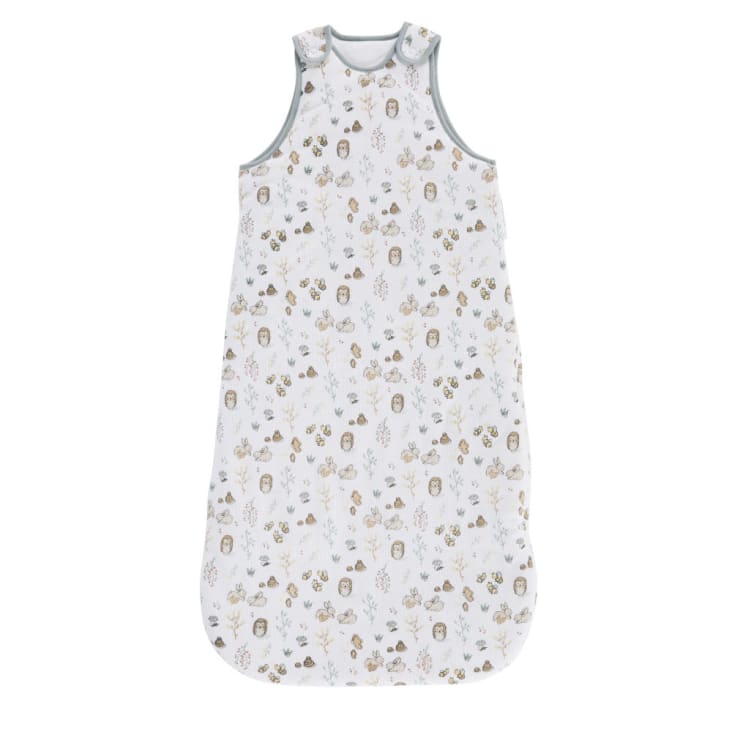 Maisons du Monde OULANKA - Saco de dormir para bebé en nido de abeja de algodón con estampado de bosque blanco