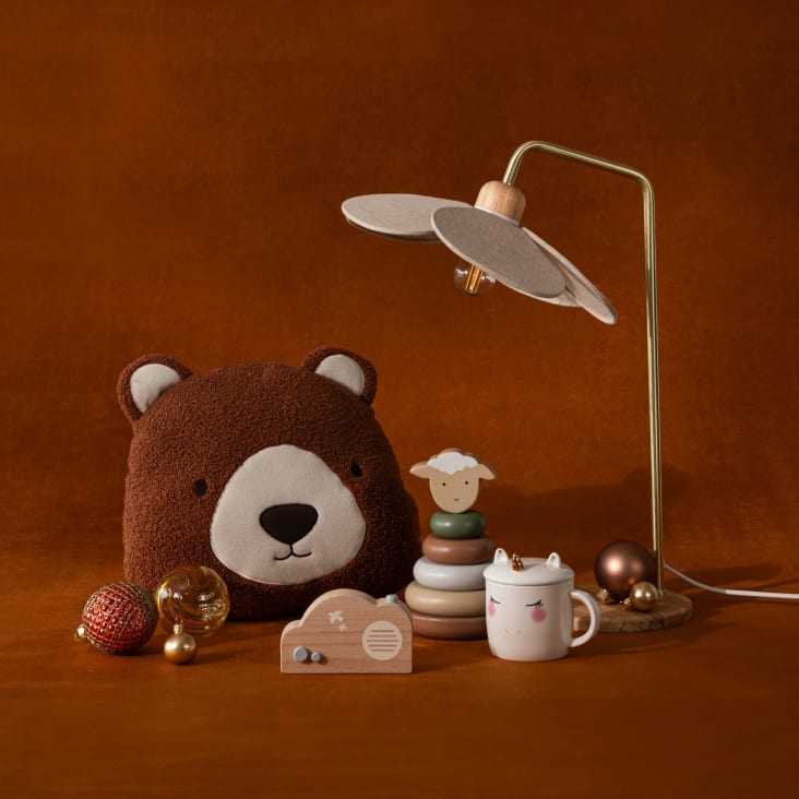 Maisons Du Monde Ours - Cojín Infantil Con Forma De Osito Tricolor 30x30