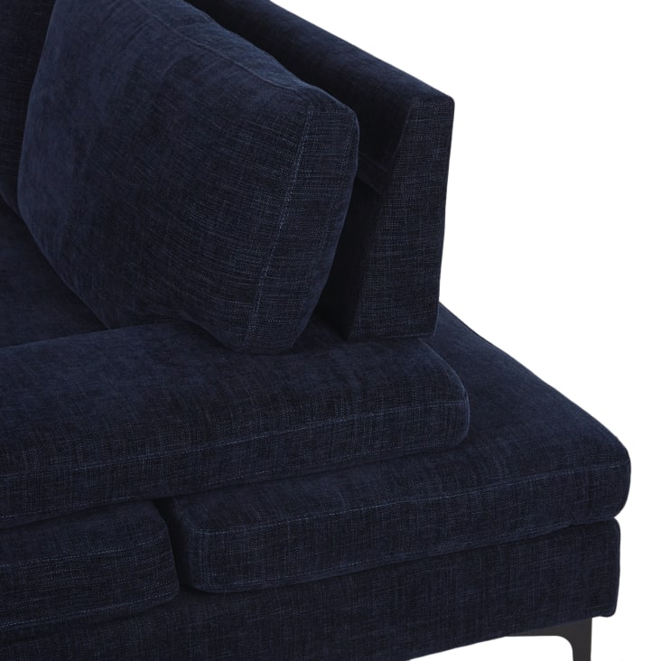 Maisons Du Monde Oward - Sofá De 3 Plazas Con Respaldo Avanza/recula De Tela Azul Noche