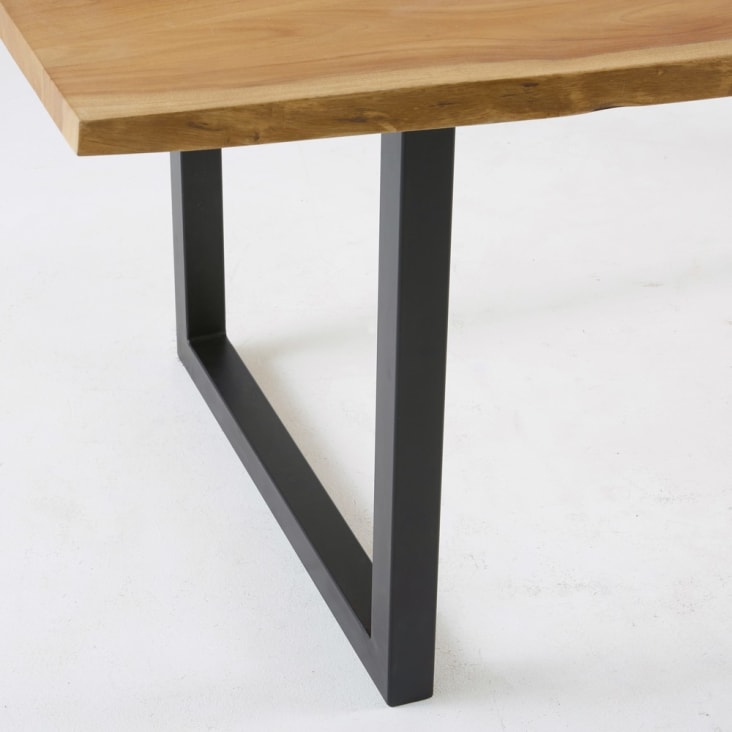 Maisons Du Monde Palissandre - Mesa De Comedor Industrial De Acacia Y Metal Negro 8/10 Personas An.200