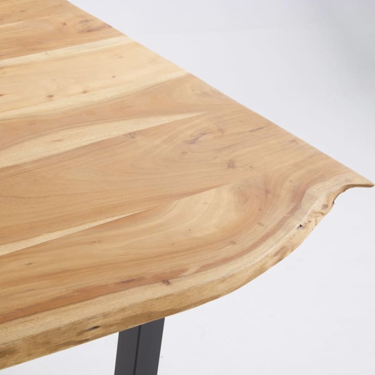 Maisons Du Monde Palissandre - Mesa De Comedor Industrial De Acacia Y Metal Negro 8/10 Personas An.200
