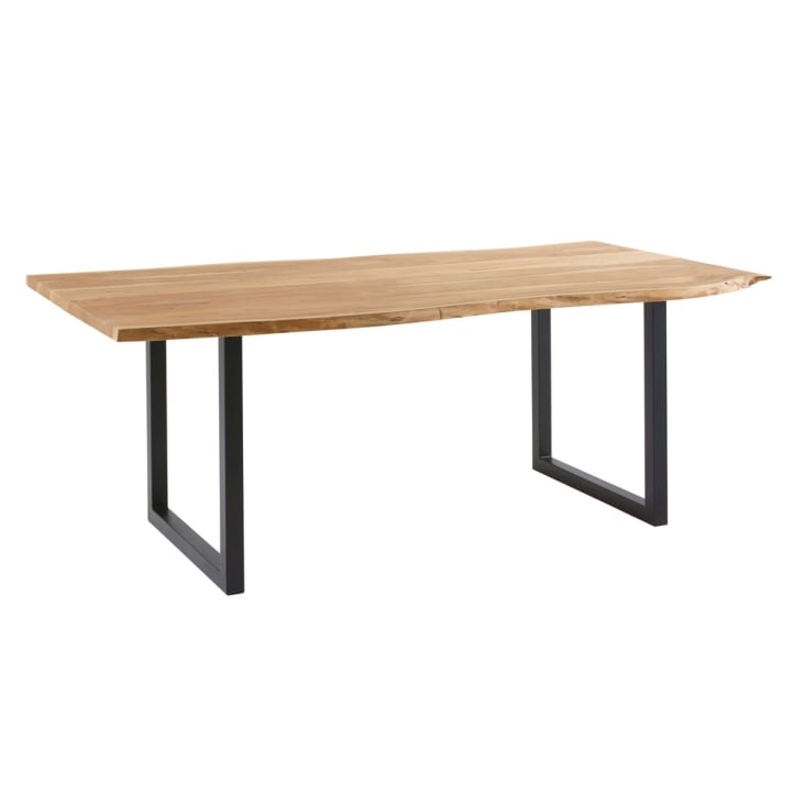 Maisons Du Monde Palissandre - Mesa De Comedor Industrial De Acacia Y Metal Negro 8/10 Personas An.200