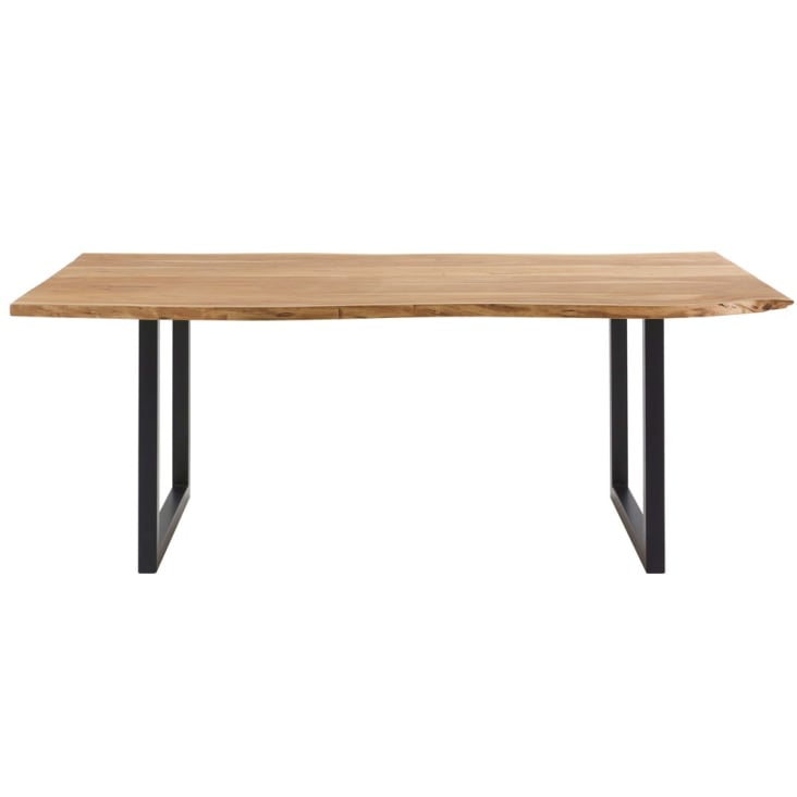 Maisons du Monde Palissandre - Mesa de comedor industrial de acacia y metal negro 8/10 personas An.200