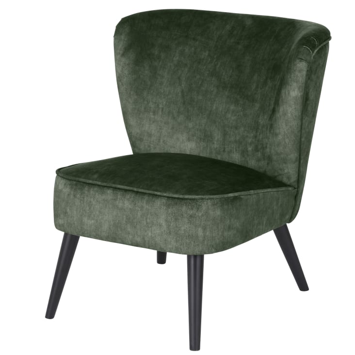Maisons du Monde Palm - Sillón vintage de terciopelo reciclado verde