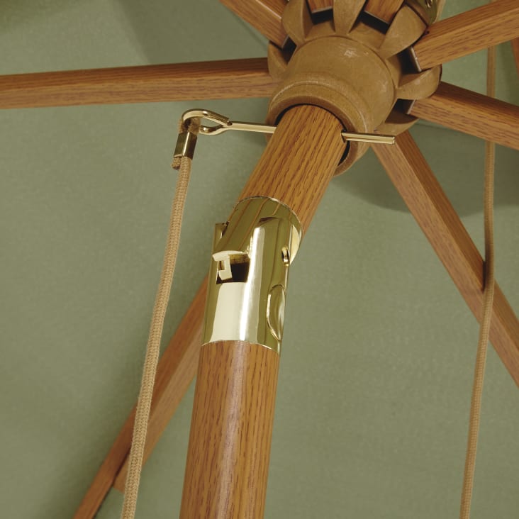 Maisons Du Monde Palma - Sombrilla Abatible De Aluminio Y Tela De Color Verde Caqui 3 X 3 M